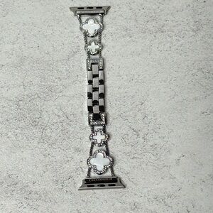 Silver and White Watch Band